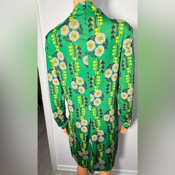 Zara Green Floral Long Sleeve Dress - Picture 6 of 10